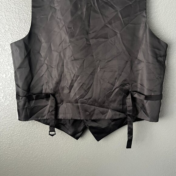 Mens XXL Silver Paisley Dress Vest Formal Tuxedo Wedding Prom Brand Q - Picture 5 of 6